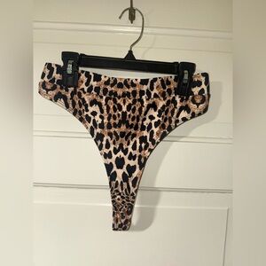 Leopard Print Thong Bikini Bottoms